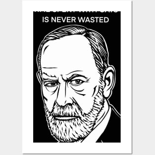 SIGMUND FREUD quote .7 - ink portrait Posters and Art